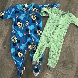 Disney Mickey Mouse Blue and Green Kids One Piece Footies